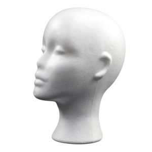 Tête de perruque en mousse, 1 paquet de tête de mannequin femme haute en polystyrène pour perruques, chapeaux, lunettes de soleil, affichage de couvre-chef Blanc (xinxinmaoyan, neuf)