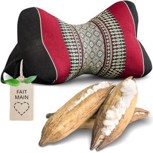 livasia Coussin appuie-Nuque Coussin os - Ø 15x32cm - Coussin cale-Nuque en Forme d’os, Coussin de Sofa, Coussin de Lecture kapok, Jardin Balcon, Coussin de Voyage Fait Main (Noir/Rouge) (livasia, neuf)