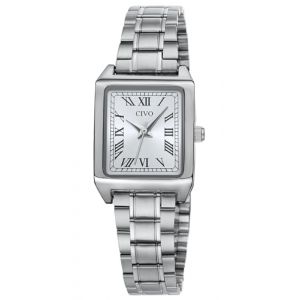 CIVO Montre Femme Rectangulaire Analogique: Retro Élégant Petit Mode Montre pour Femmes - Etanche Argent Cadeau Chic pour Fille (CIVO Direct-FR, neuf)