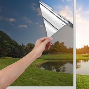 Antrect Film Miroir pour Fenetre, Film Fenetre Anti Regard Miroir 80x200cm Anti UV, Anti Chaleur avec Kit de Pose pour Salon, Chambre, Bureau (Honebabe, neuf)