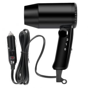 Vegena Mini sèche-cheveux de voiture 12 V - Mini sèche-cheveux puissant - Séchage rapide - Portable - Compact - Pour le camping en voiture (DING VICTORY LIMITED, neuf)