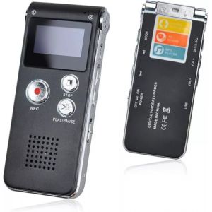 Rigwig Enregistreur vocal num&eacute;rique 3072kbps HD &agrave; activation vocale avec lecture, dictaphone &agrave; r&eacute;duction intelligente du bruit &agrave; 7 niveaux, enregistreur vocal autonomie 30H, enregistreur audio (8GB (feihebaihuosadasd, neuf)