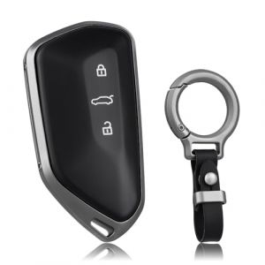 OFF WE GO Coque Clé Etui Cles Porte Clé de Voiture pour VW Golf 8 MK8 Skoda Octavia 8 Enyaq Cupra Born Formentor Seat Leon Ateca Tarraco Axela Boitier Clé à Télécommande Protecteur Clé Voiture, Noir (OFF WE GO, neuf)