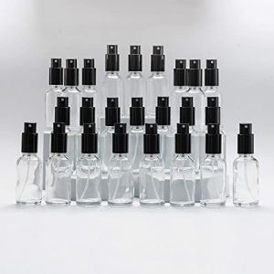 YIZHAO Flacon Spray Vide 30ml, Transparent Bouteille Spray Verre, avec Brouillard de Pulverisateur Fine, pour Huiles Essentielles, Aromathérapie, Parfums, Nettoyage, Voyage, Pharmacie – 24Pcs (One Trillion Network, neuf)