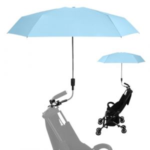 Ombrelle Poussette Universelle, 2024 New Parapluie Parasol Poussette 50 UV, Parapluie de Protection Solaire pour bébé et Nourrisson avec poignée Parapluie pour Landau,Poussette (bleu ciel) (LUSIUS, neuf)