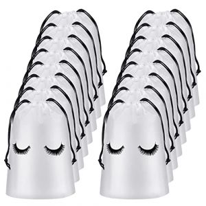 Qussedser 50 PièCes de Soin des Cils Trousses de Maquillage en Plastique Trousse de Maquillage de Toilette Voyage CosméTique avec Cordon Blanc,S (yijisao, neuf)