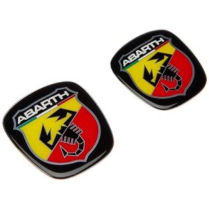 Abarth 3D Sticker Logo Bouclier Officiel pour Fiat Punto Evo, Avant et Arrière, 60 x 65 mm, 71 x 65 mm Rouge (Motorstile, neuf)