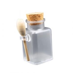 VICASKY 6 Pièces Bouteille de sel de bain réutilisable bouteilles distributeur Mixeur récipient pot pot support de stockage de noix d'assaisonnement salière de bain En bois (Micanties, neuf)