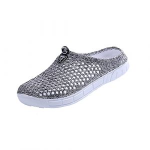 Sabots de Jardin Poids L&eacute;ger S&eacute;chage Rapide Engrener Chaussons Sandales de Marche Chaussures de Plage Antid&eacute;rapantes Gris 38 (muxing store, neuf)