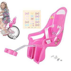 Whrcy Siege Poupee Velo Enfant Fille, Porte Poupee Velo avec Autocollants, Porte-bébé De pour Vélo D'enf Ant en Plastique, Compatible avec Les Poupées Et Les Animaux en Peluche De Taille Standard (aniceday, neuf)