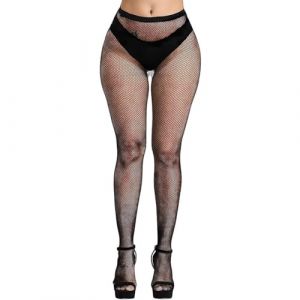 KLONKEE 1Paires Collant R&eacute;sille Noir Femme, Bas R&eacute;sille Femme, Taille Haute &Eacute;lastique Filets de P&ecirc;che Bas R&eacute;sille Cuisse (cisirose_eur, neuf)