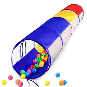 Tunnel Enfant - Tente de Jeux Exterieur Interieur avec C&ocirc;t&eacute;s en Maille - 180 cm Tunelle pour Enfant Parcours Motricit&eacute; B&eacute;b&eacute; Rampant -Jouet de Pliable Pop-up - Cadeau pour Animaux (Wilwolfer Store, neuf)