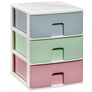 COM-FORT HOUSE | Commode empilable en plastique | Modèle multicolore | Couleur blanche | Modèle à 3 tiroirs | Tiroirs de rangement modulaires (Comfort House SL, neuf)