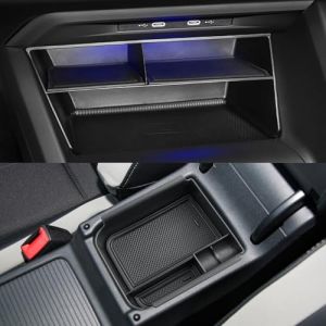 CDEFG Lot de 2 organiseurs de console centrale compatibles avec VW Golf 8 MK8 GTI GTD GTE 2020-2024 2025 + bo&icirc;te de rangement pour accoudoir de voiture Golf 8 2025 (C D E F G, neuf)