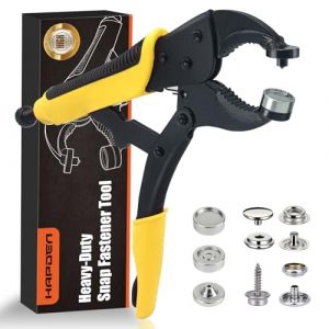 HAPDEN Pince Bouton Pression Metal, Outil De Pression Comprend 3 Matrices Et 40 Jeux De Boutons Pression 15mm pour Les Tauds De Bateaux Le Remplacement des Boutons Pression en MéTal (Jaune) (HAPDEN, neuf)
