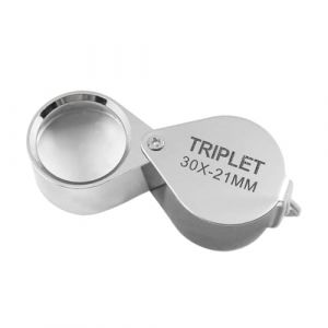 QEDBOJE 1 pièce Loupe Bijoutier 30x, Loupe Pliable de Poche avec Poignée, Mini Loupe pour Bijoutiers, Verre Loupe Pliable, Lentille en Verre pour Pierres, Münzen, Loupe Grossissante (30x) (XU WEN DE DIAN, neuf)