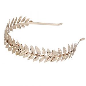 Vdaxvme Serre-t&ecirc;te brillant en forme de feuilles pour cosplay, dor&eacute;, argent&eacute;, style grec, f&ecirc;te de mariage, couronne de feuilles (ChaoYao, neuf)