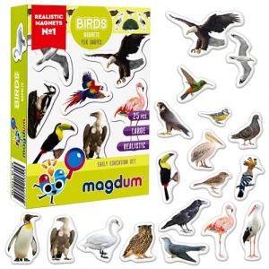 magdum 25 Magnet Enfant Oiseaux FOTO - Aimant Animaux Magnetiques - Aimant Frigo Enfant - Animaux Magnetique - Jeux Aimanté Enfant - Magnet Frigo Enfant - Jeux Magnetique Enfant - Jouet Enfant 3 Ans (Maluk GmbH, neuf)