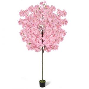Nandae Arbre artificiel de cerisier en fleurs roses de 180 cm/5,9 pi, arbre &agrave; fleurs artificiel r&eacute;aliste avec pot de p&eacute;pini&egrave;re, plante florale artificielle d&eacute;corative en pot pour jardin, bureau (Nandae, neuf)