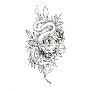 5 PCS Temporary Tattoos Autocollants De Tatouage De Fleur De Serpent Blanc Autocollants De Jus De Plantes Semi-Permanents Non R&eacute;fl&eacute;chissants Imperm&eacute;ables Et Durables Pour Femmes (weishurongshaomao, neuf)