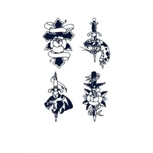 Dragon autocollant de tatouage étanche croix poignet main petit tatouage tatouage Art corporel hommes femmes(009) (CAOHCTTDDHJ, neuf)