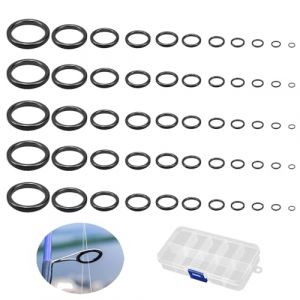JDCMEI 55 Pièces Anneaux de Guidage de Canne à Pêche, Canne à Pêche Céramique Guides Anneau 11 Tailles 3,8mm-29,8mm Anneaux de Guidage en Céramique avec Boîte de Rangement pour Les Amateurs de Pêche (Watedek, neuf)