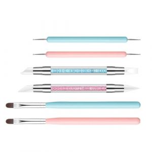 Outils De Design D'Ongles, 6 Pièces Stylo De Sculpture En Silicone Pour Design D'Ongles, Pinceau à Double Pointe pour Détails et Lignes Kit de Modelage Manucure pour Femmes Filles et Débutantes (chenmi, neuf)