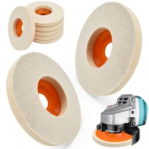 NAROSEBE 6 PCS Disque de Polissage en Laine 125mm, Disque de Polissage Meuleuse Disque &agrave; Polir Disque de Polissage en Feutre de Laine Tampon de Polissage pour Verre, C&eacute;ramique, Plastique, M&eacute;tal (Teksyjiuh, neuf)