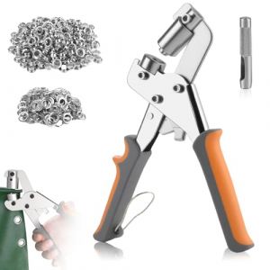 10mm Pince a Oeillets avec 200 Oeillets, Magn&eacute;tique Pince &agrave; Oei llets avec 10mm Stempel pour B&acirc;che Pi nce a Oei llets 3/8 Pouces Pin ce Oeillet pour Baches Cuir Carton Tissu (HaJieQin, neuf)