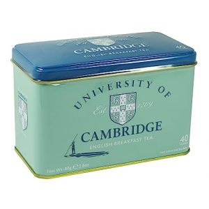 New English Teas Th&eacute; Anglais, 40 English Breakfast Sachets de Th&eacute; dans Bo&icirc;te M&eacute;tallique Classique Authentique Cambridge, Menthe, 80 g (Gourmedi, neuf)