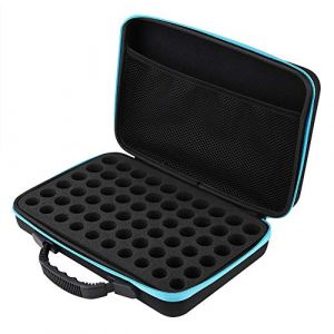WPKD BLUEIY 60 Compartiments Bo&icirc;te Huile Essentielle, Sac de Rangement d'Huile Essentielle en EVA Imperm&eacute;able Portable &Eacute;tui de Transport d'Huile Essentielle pour 5ml 10ml 15ml 31x22,5x7,7cm (Bleu) (Tenitha, neuf)