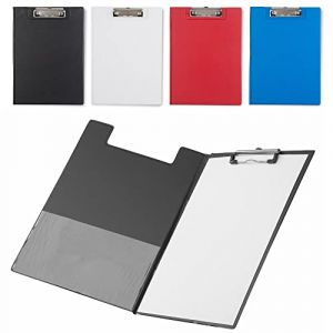 ANTEVIA - Écritoire porte-documents/planche à pince A4 avec poche interne| PLUS DE 10 MODÈLES | Porte-bloc | Matière: PVC | Pince: Profil bas | Couleur de la planche : Noir (Clasor noir) (Minsor, neuf)