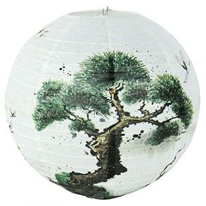 Keuyeo Lanterne Ronde en Papier, Abat-Jour De 30cm, Lampes en Papier De Soie, D&eacute;coration De Style Oriental Chinois, Lampes Suspendues pour Restaurant Maison (Yelschwa, neuf)