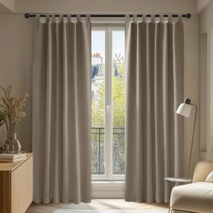 Deconovo Lot de 2 Rideaux Occultants Thermique Anti Froid Rideaux Salon Intérieur à Pattes 140x220cm Taupe Rideaux Balcon Intérieur (Deconovo-Home, neuf)