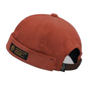 CLAPE Casquette Unique Casquette de Travail Commando Bonnet en Velours Côtelé, Rouge Brique / 54-60cm (Adjustable) (CLape, neuf)