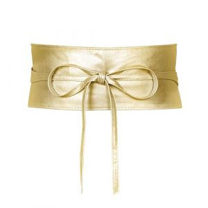 MILAKOO Femmes Ceinture de Taille Large en Cuir Souple PU avec Cordon &agrave; Nouer Obi Tour de Taille Bande de Cravate pour Robe Mariage Parti (Baiyu Jewelry, neuf)