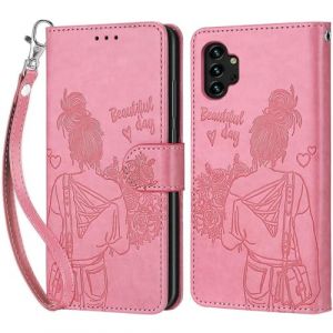 KENHONER Coque pour Samsung Galaxy A13 4G / 5G, Housse Etui Portefeuille Cuir Multifonction, Fermeture Magn&eacute;tique &agrave; Clapet Anti-Choc Compatible avec Coque Samsung Galaxy A04S Book - Rose (KENHONER, neuf)