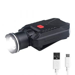 FISHNU Lumi&egrave;re de chapeau &agrave; pince de 500 lumens, Lampe de chapeau &agrave; led rechargeable Usb, Sans anneau rouge et Lampe de chapeau de baseball Zoom en alliage d'aluminium (FISHNU OD, neuf)