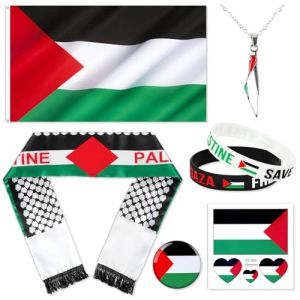 DPKOW drapeau palestine echarpe bracelet palestine collier tatouage Broche palestine Accessoires, drapeau palestine grand, &Eacute;charpe Du Drapeau De Palestine foulard palestinien Free Palestine bracelet (dpkow, neuf)
