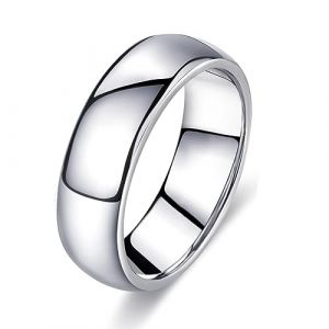 FUNEIA Bague Homme Femme Argent Acier Inoxydable Bague Alliance Anneau de Mariage Simple et Poli Bague de Fiançailles Largeur de 1-8mm Bijoux Bague Fille Ado Taille 52/54/57/60/62/65/67 (Anlsen, neuf)