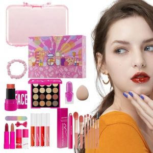 Maquillage Pour Filles,26 Pi&egrave;ces Pinceaux, Fard &agrave; Paupi&egrave;res, Gloss &agrave; L&egrave;vres et Autres Cosm&eacute;tiques | Kit Cosm&eacute;tique Tenue Longue Femmes Filles D&eacute;butantes (wengsanzhan, neuf)