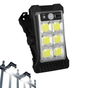 G&eacute;n&eacute;rique Lampes &agrave; pince solaires | &eacute;clairage ext&eacute;rieur | Mini spots LED solaires avec pince pour balcon, jardin, camping, terrasse | &eacute;tanches, rechargeables, sans fil, d&eacute;tection automatique (A) (杨莹, neuf)