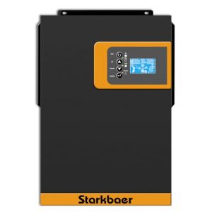 Starkbaer Onduleur Solaire Hybride 5500W 48V vers 220/230V AC Hybride avec r&eacute;gulateur de Charge Solaire MPPT 100A, Convient &agrave; Tous Les Types de Piles - pour Le Stockage Domestique (5500W48V) (AngRui Direct, neuf)