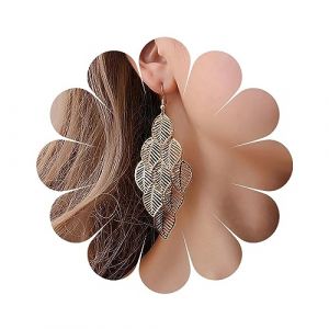 Inateannal Boucles D'oreilles Boho En Filigrane Feuille D'or Boucles D'oreilles Chandelier Feuille D'or Boucles D'oreilles Crochet Feuille D'or Boucles D'oreilles Ethniques Super Légères Bijoux Pour (Inateannal, neuf)