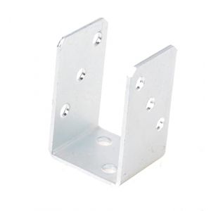 Aqbau® Support de poteau en U à visser support poteau bois, pied poteau, pied de poteau galvanisé (60 mm) (Aquagk, neuf)