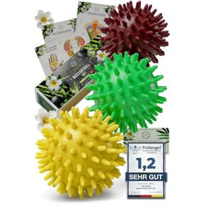 HELDSON® Set de balles de massage de qualité supérieure [3 degrés de dureté] - Balle de massage des pieds hérisson dure et douce - Balle à picots - Petites balles de hérisson - Balle de massage pour (HELDSON, neuf)