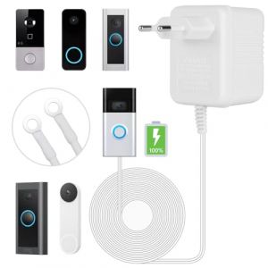 AMFUN Transformateur de Sonnette, Transformateur pour Sonnette Vid&eacute;o, pour la Maison Intelligente Compatible avec la Sonnette Vid&eacute;o Ring, 24 Volt 500mA Compatible (Riyuu, neuf)