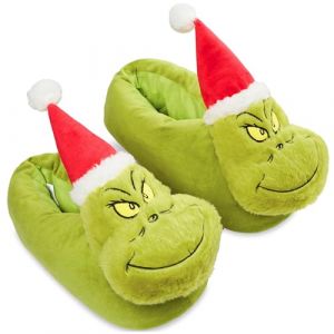 Get Trend Le Grinch Chaussons Filles et Enfant Peluche 3D EU 30-39, Pantoufle Chauds Maison Antid&eacute;rapant, Cosy Hiver Slippers, Cadeau de No&euml;l (Vert Grinch, 31/32 EU) (Get Trend., neuf)