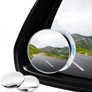 Bestgle 2Pcs Rotatif Voiture Angle Mort Miroir sans Cadre Rond 360°Rotate HD Verre Auto-adhésif Convexe Vue Arrière Voiture Côté Miroir Angle Mort Extérieur pour Véhicules, Moto, Camions et SUV (Bestgle FR, neuf)
