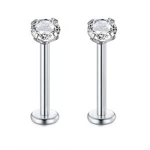 Rajnard Argent Piercing L&egrave;vres Stud 16G 1.2mm Acier Chirurgical Boucles d'oreilles H&eacute;lice 12mm Longueur Cartilage Tragus Labret Bijoux Piercing pour Femmes Hommes (Rajnard Shop, neuf)
